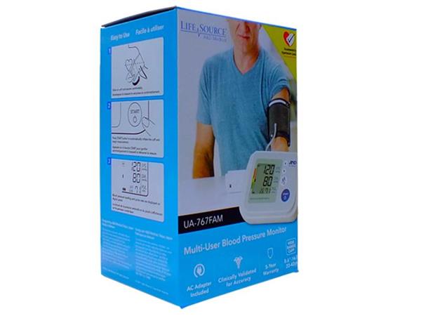 Hộp Carton in màu máy đo huyết áp AU-767FAM